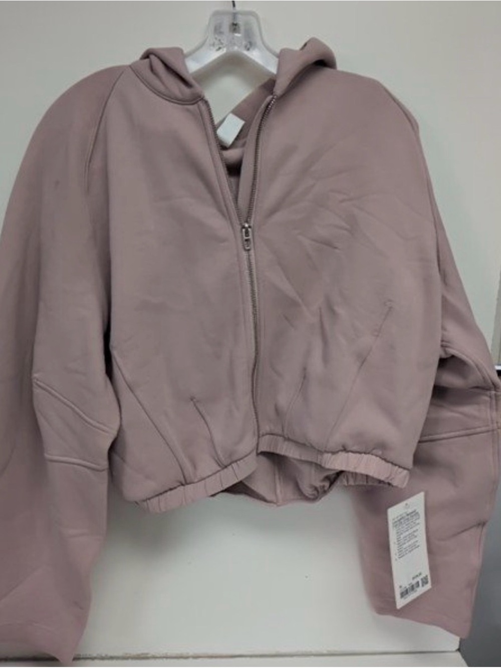 NWT Lululemon Loungeful Cropped Hooded Zip Jacket in Light Pink